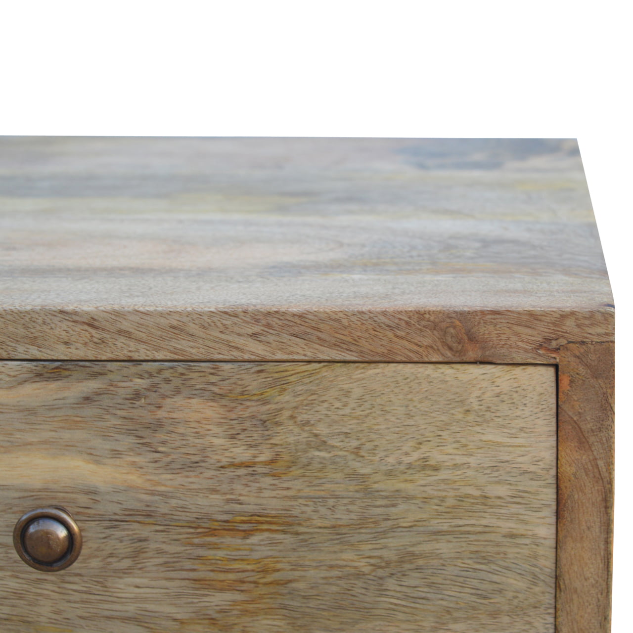 Bedside Cabinet Unusual Drawers Sustainable Solid Wood Nordic Oak-ish Finish