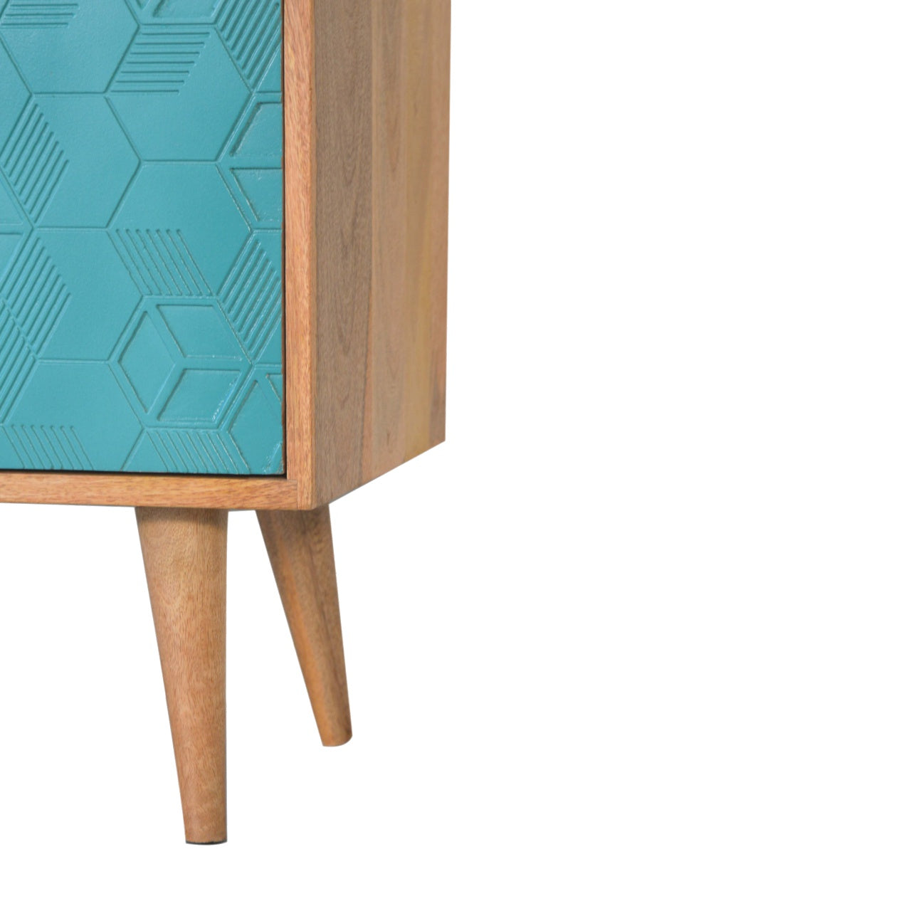 Acadia Teal Cabinet Mango Wood Nordic Design Handcrafted