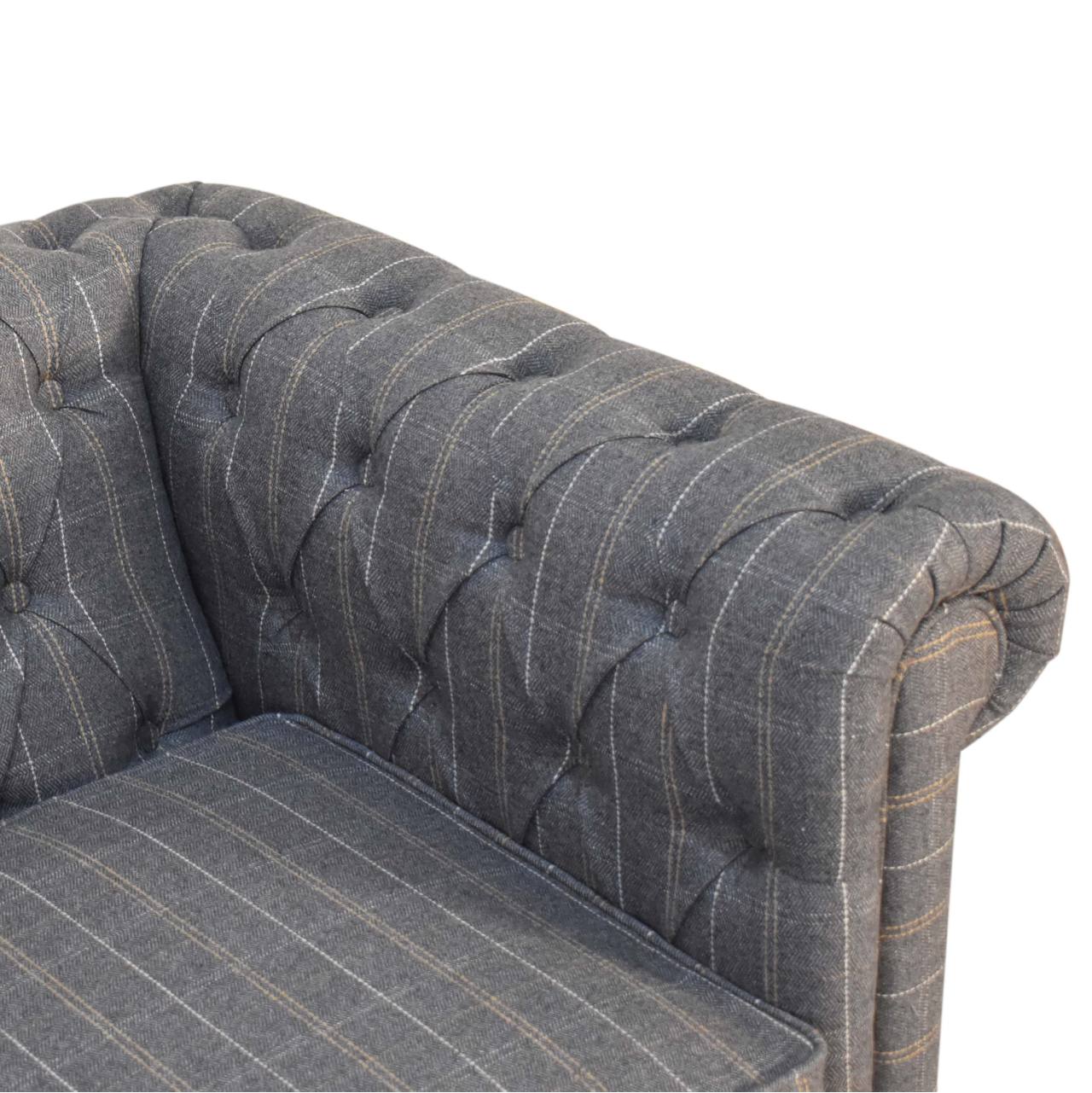 Pewter Tweed Chesterfield Sofa Made to Order | 2 Seater Country Style Sofa