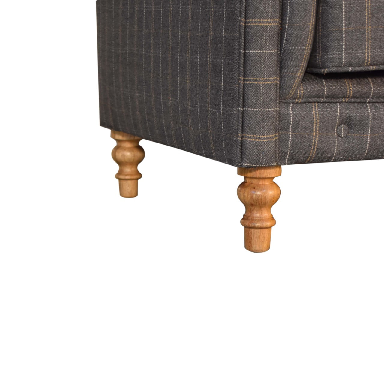 Pewter Tweed Chesterfield Sofa Made to Order | 2 Seater Country Style Sofa