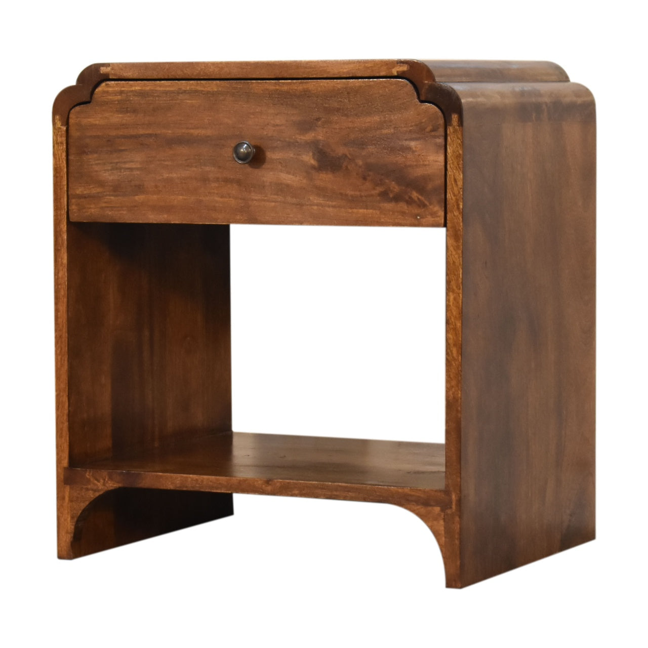 Newton Bedside Cabinet Chestnut Finish Hand Made from Solid Mango Wood