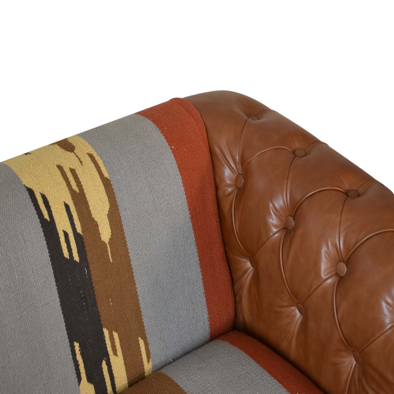 Durrie & Leather Mixed Sofa Buffalo Leathie Durrie PrintsUnusual