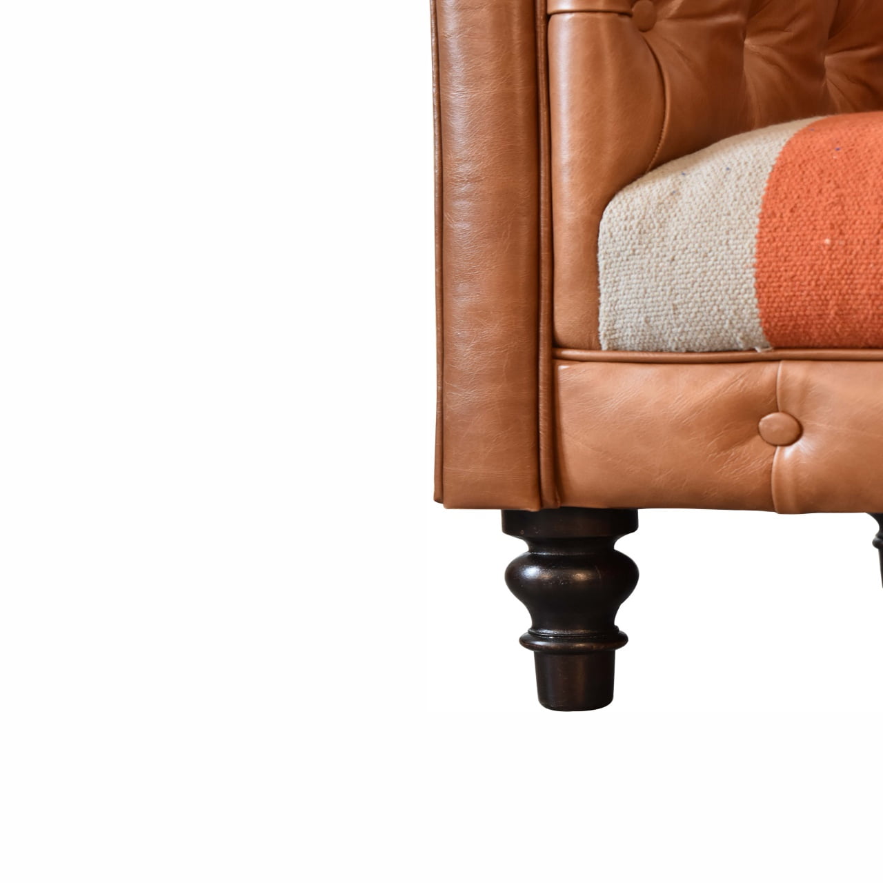 Durrie & Leather Mixed Sofa Buffalo Leathie Durrie PrintsUnusual
