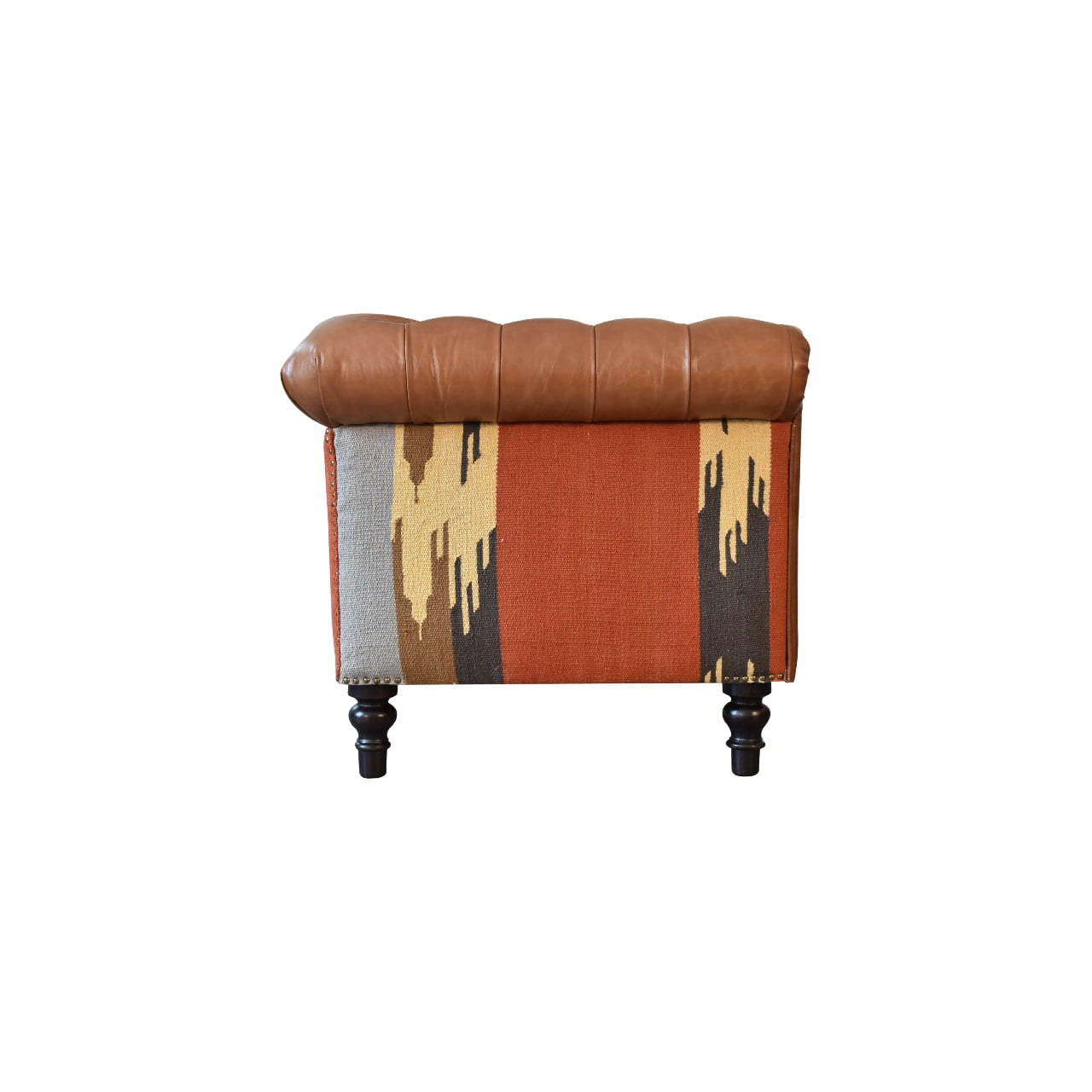 Durrie & Leather Mixed Sofa Buffalo Leathie Durrie PrintsUnusual