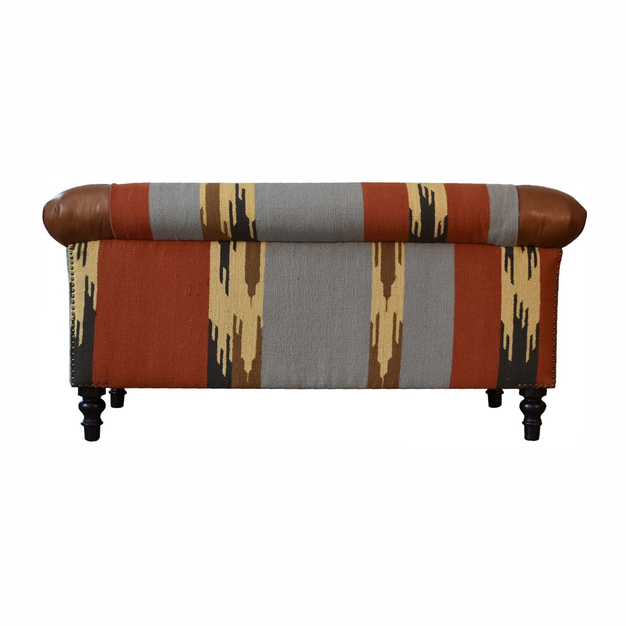 Durrie & Leather Mixed Sofa Buffalo Leathie Durrie PrintsUnusual