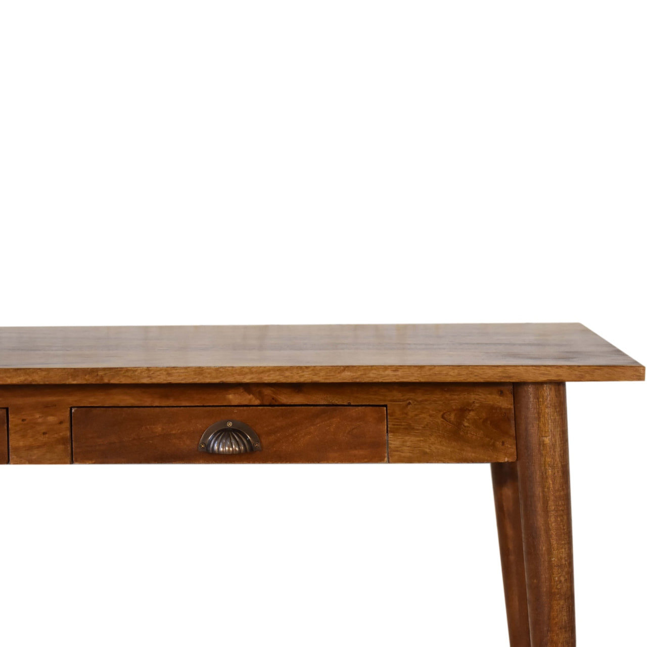 Writing Desk 2 Drawers Chestnut Finish Classic Modern Nordic Design