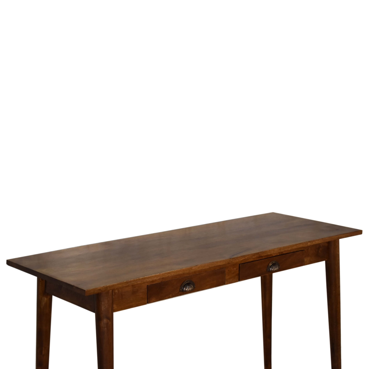 Writing Desk 2 Drawers Chestnut Finish Classic Modern Nordic Design