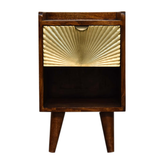 Mini Manila Cabinet Bedside Table Drawer | Gold Finish | Recession Collection