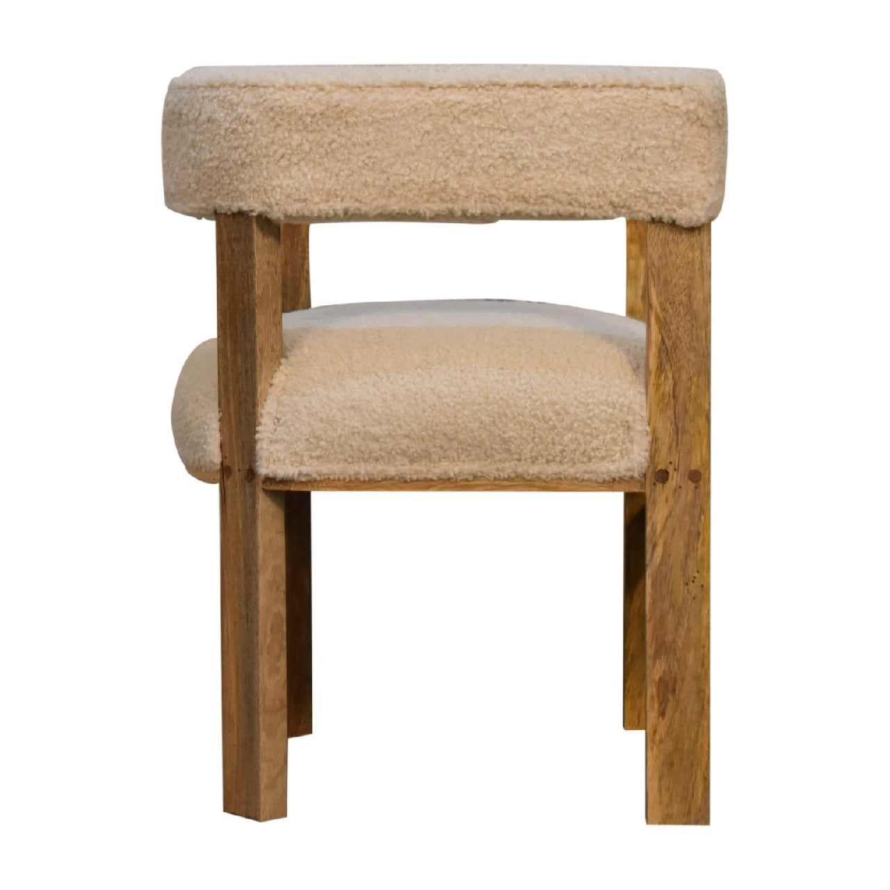 Cream Boucle Chair | Solid Mango Wood | 100% Cotton