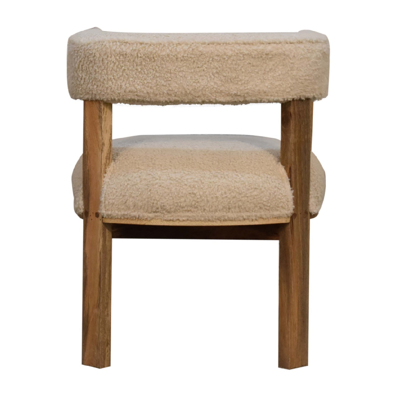 Cream Boucle Chair | Solid Mango Wood | 100% Cotton