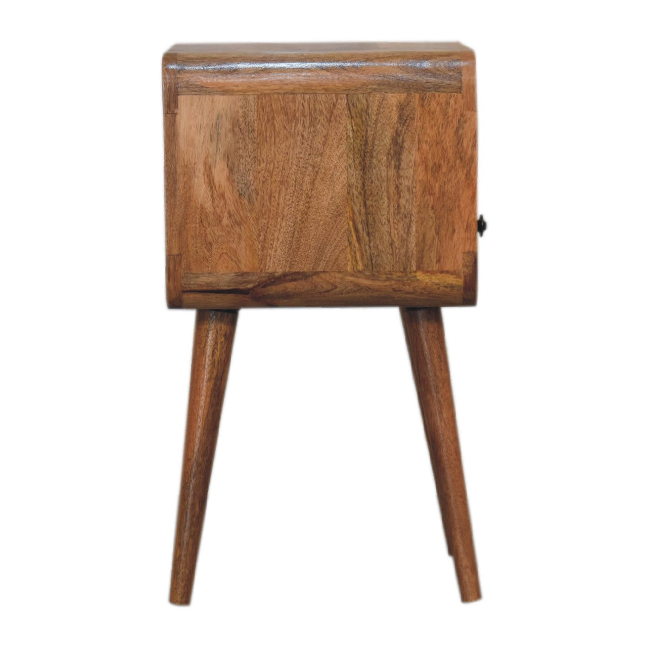 Small Space Mini Curved Side Table Oak-ish Finish Table Recession Collection