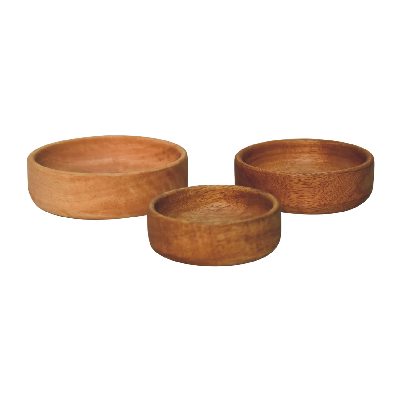 Crafted Solid Mango Wood Fruit Bowl Set of 3