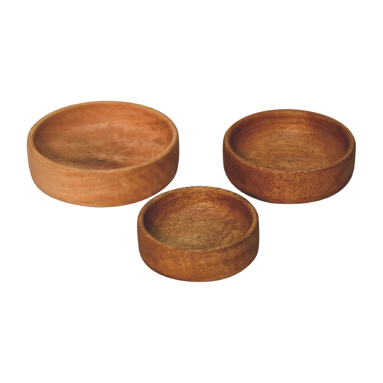 Crafted Solid Mango Wood Fruit Bowl Set of 3