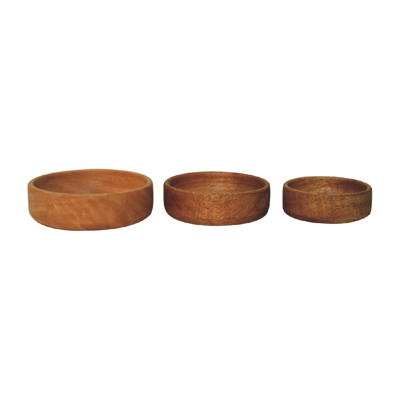 Crafted Solid Mango Wood Fruit Bowl Set of 3