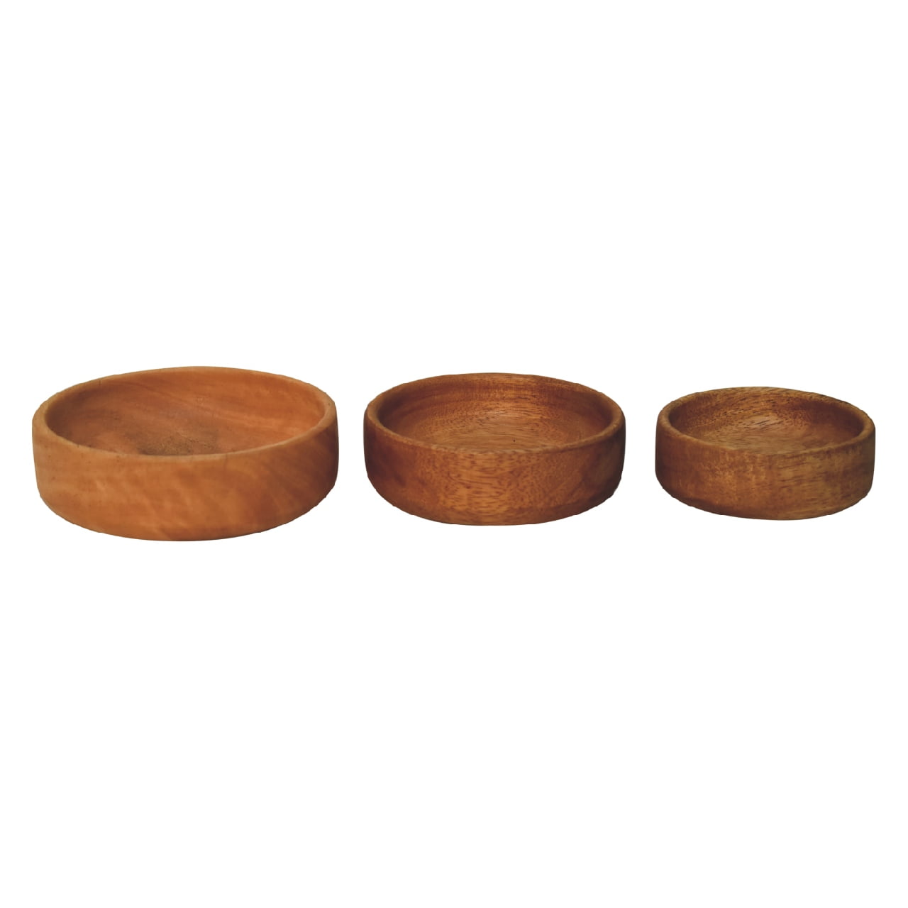 Crafted Solid Mango Wood Fruit Bowl Set of 3