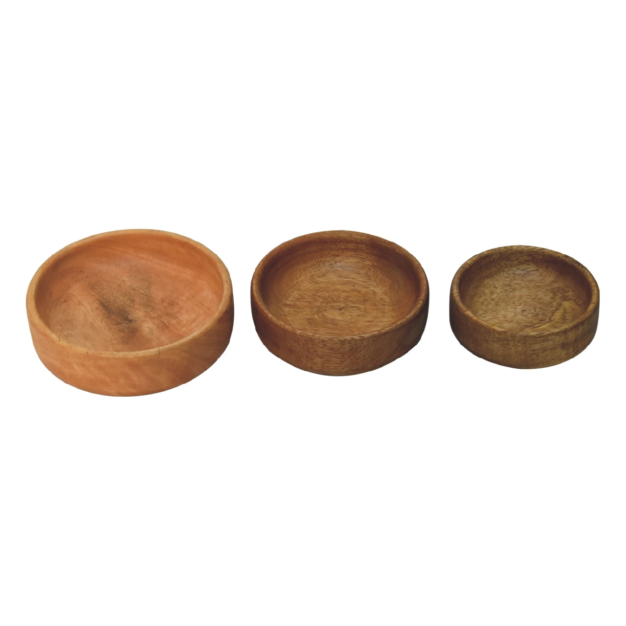 Crafted Solid Mango Wood Fruit Bowl Set of 3