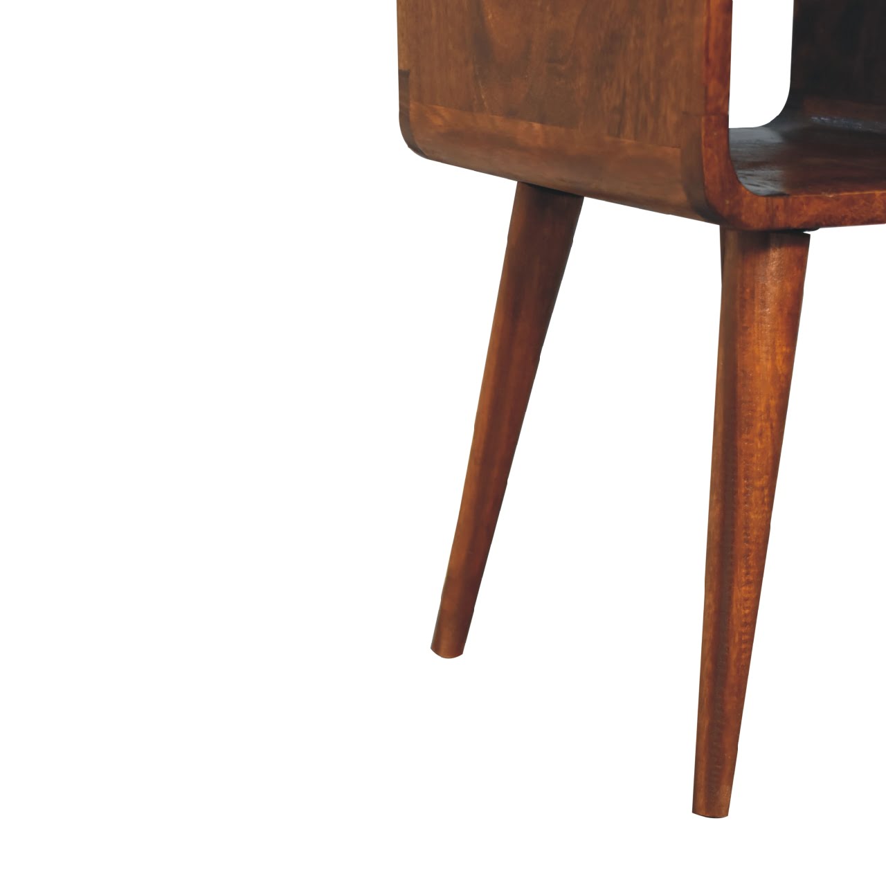Mini Bedside Stand Curved Edges Chestnut Finish Recession Collection