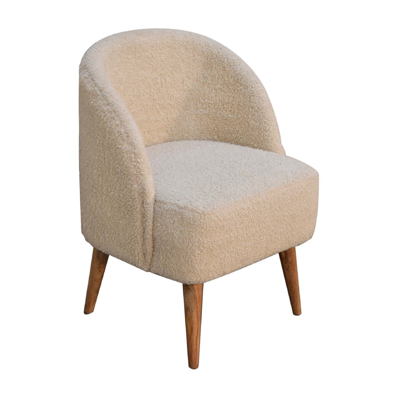 Boucle Tub Chair | Handwoven Cream Cotton | Handcrafted
