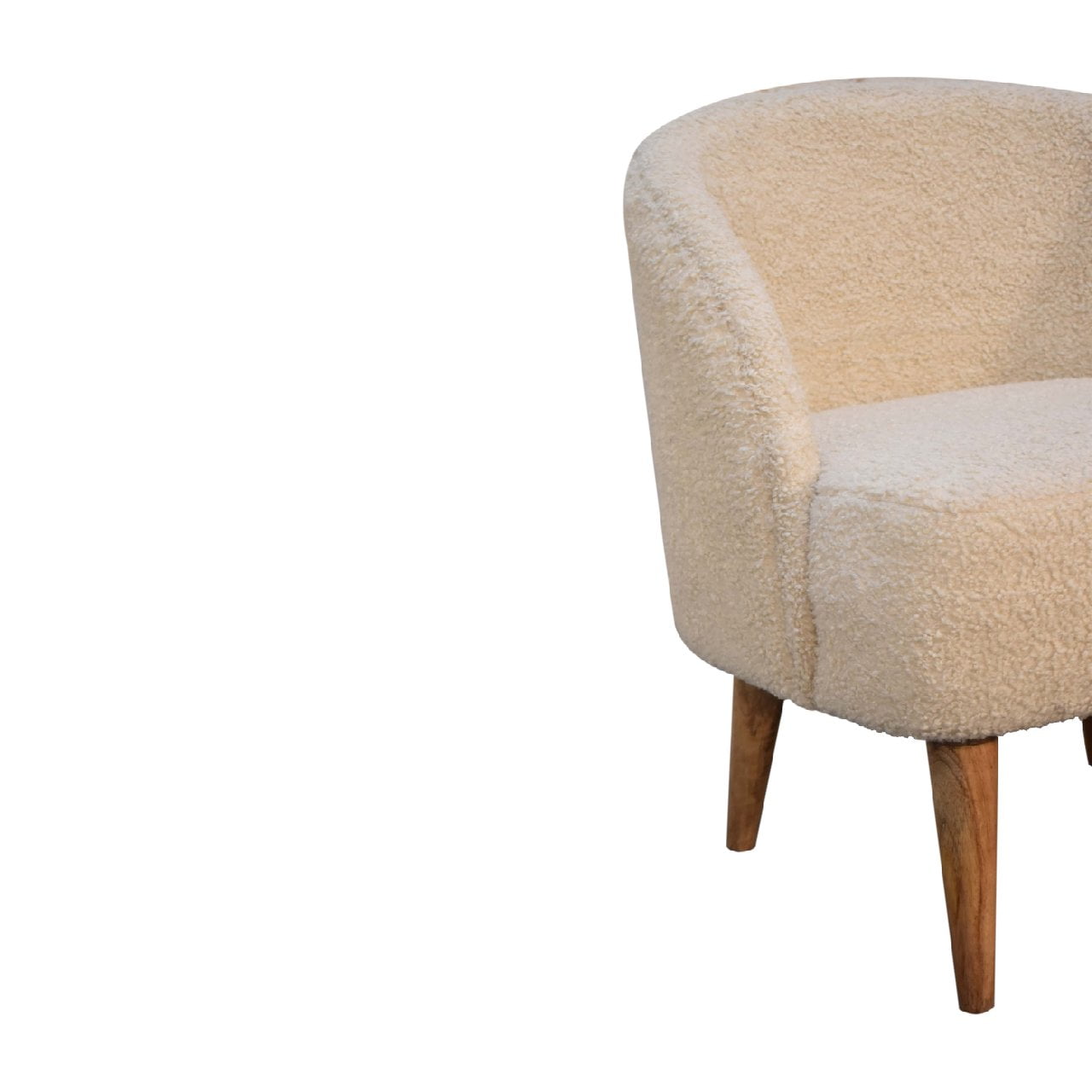 Boucle Tub Chair | Handwoven Cream Cotton | Handcrafted