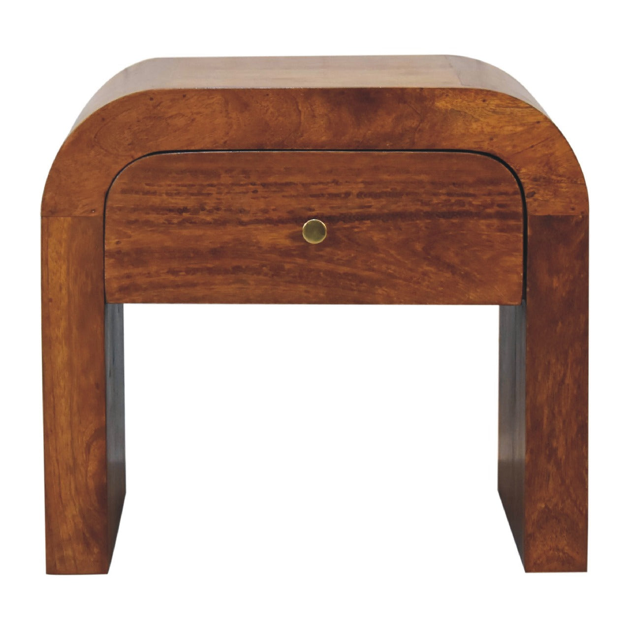 Darcy Chestnut Bedside Table  + Drawer Simple Design