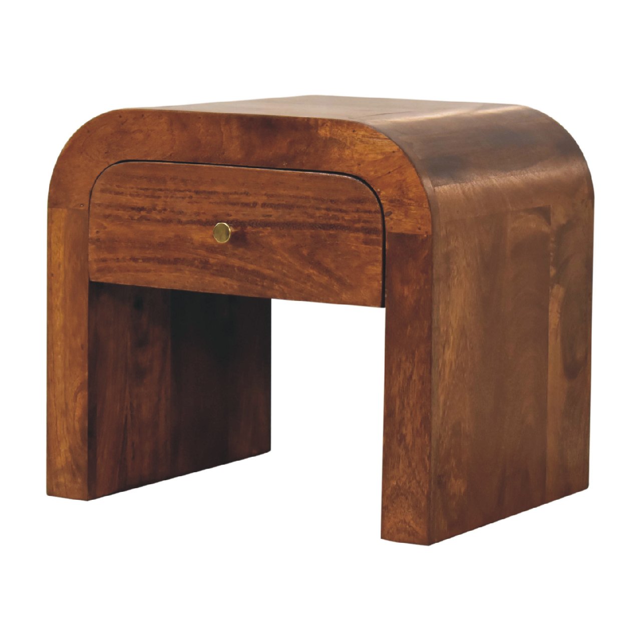 Darcy Chestnut Bedside Table  + Drawer Simple Design