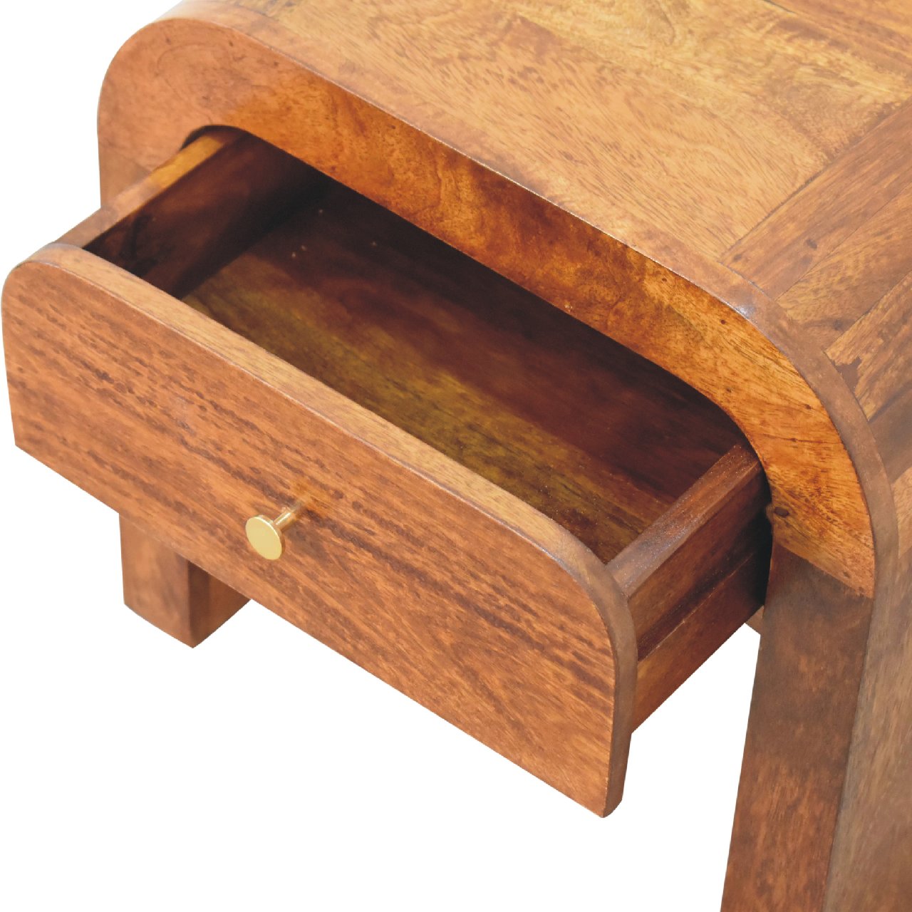 Darcy Chestnut Bedside Table  + Drawer Simple Design