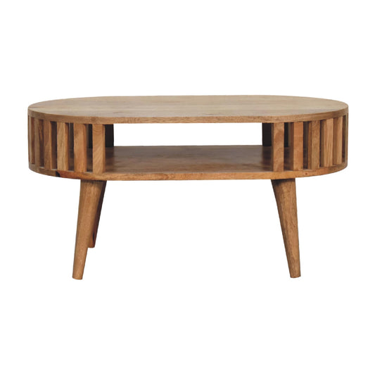 Ariella Coffee Table Contemporary Japanese Design Oak-ish Finish Handcrafted