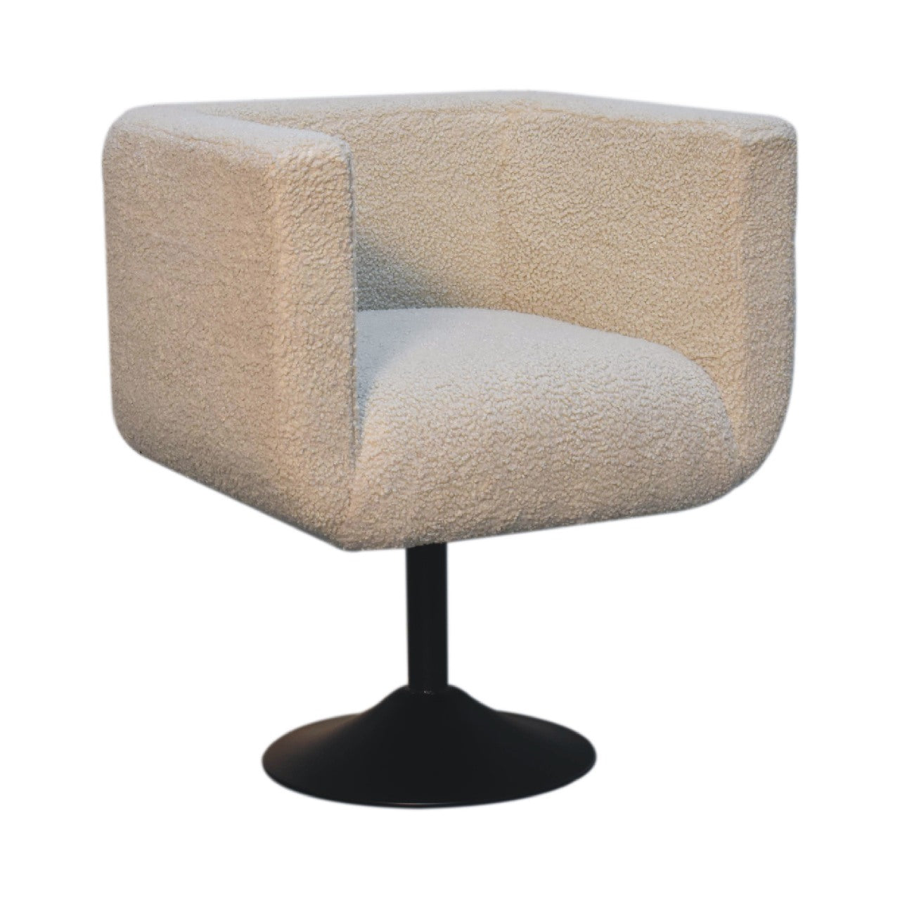 Boucle Cream Swivel Chair | Handcrafted | Shop Online UK