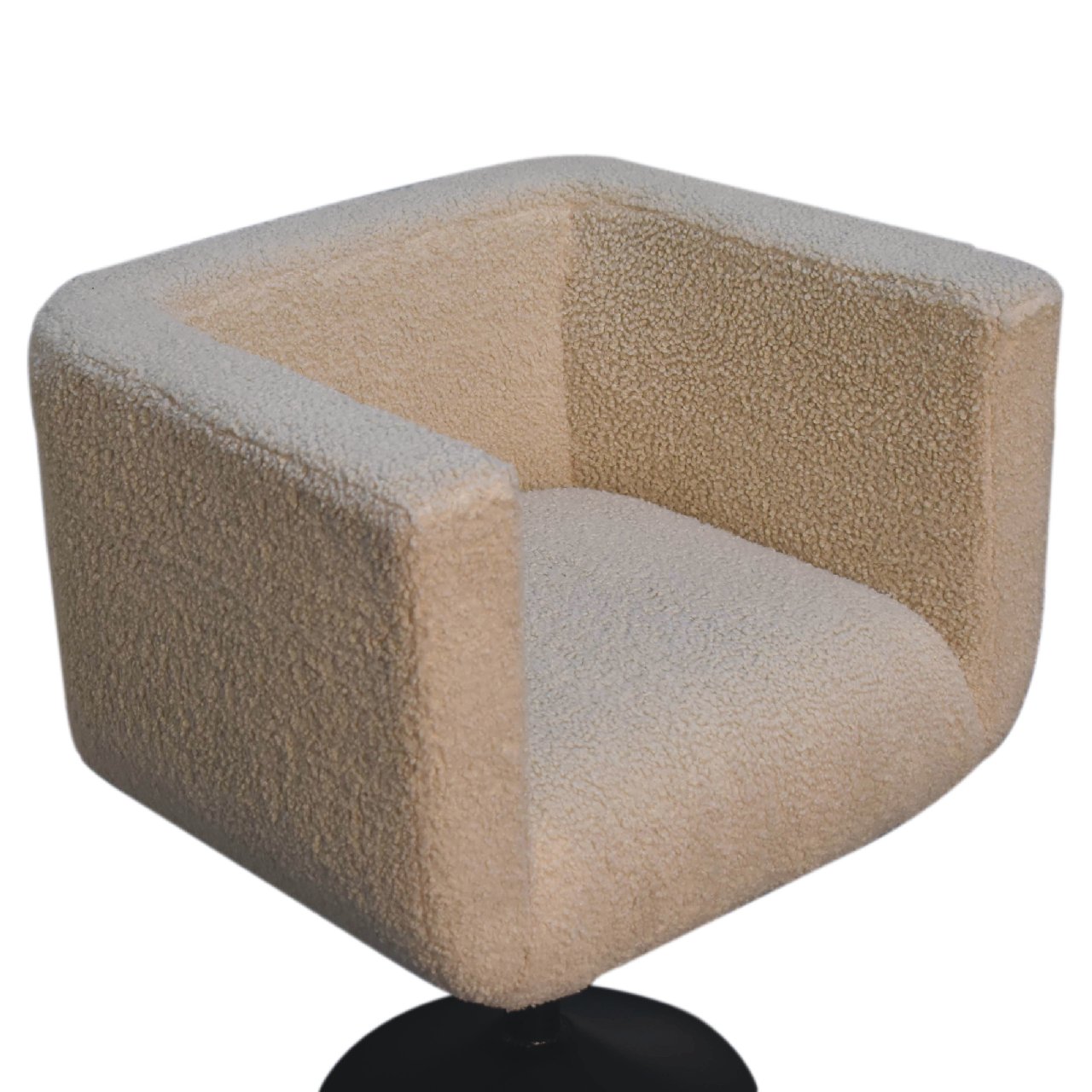 Boucle Cream Swivel Chair | Handcrafted | Shop Online UK
