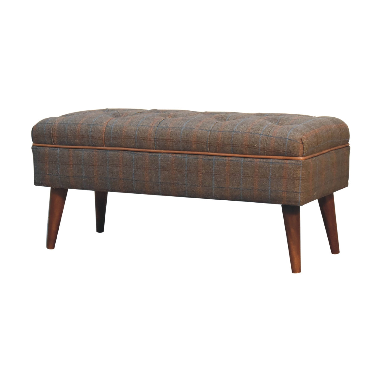 Bench Tweed with Leather Piping Crafted on Demand