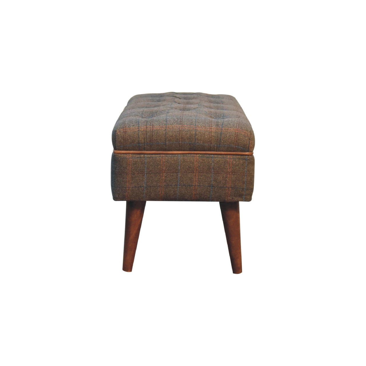 Bench Tweed with Leather Piping Crafted on Demand