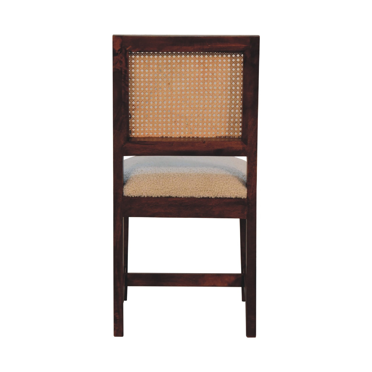 Cream Boucle and Rattan Chair |Handwoven | Artisan Crafted
