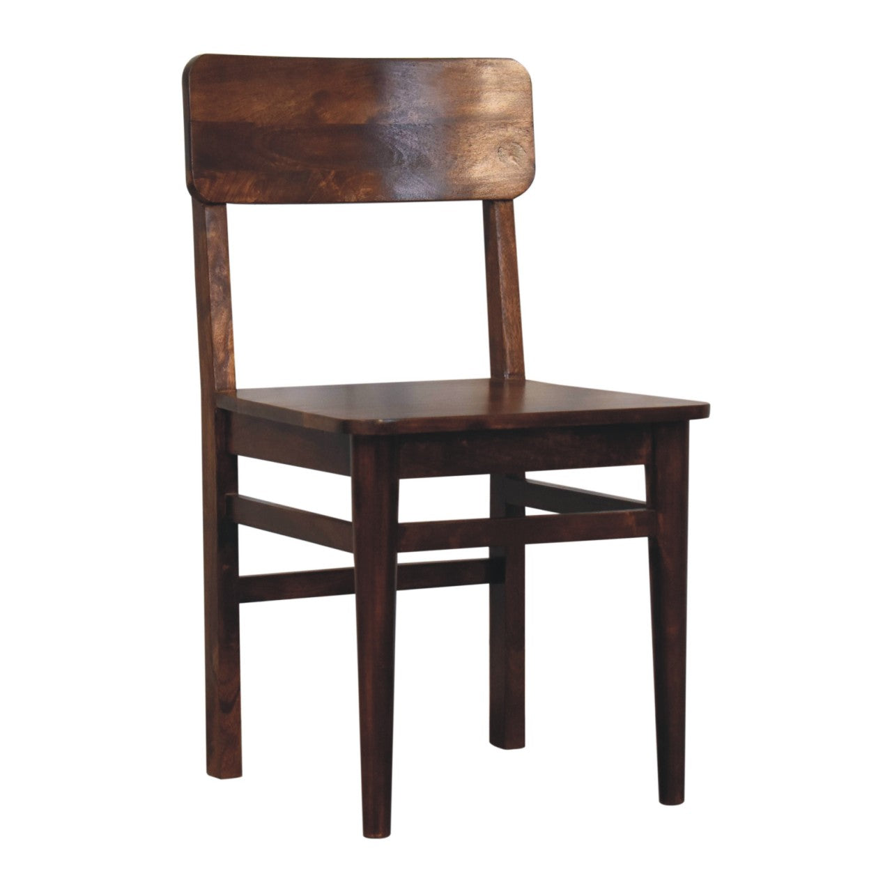 Solid Wood Dining Chair Chestnut Finish | Sustainable Mango