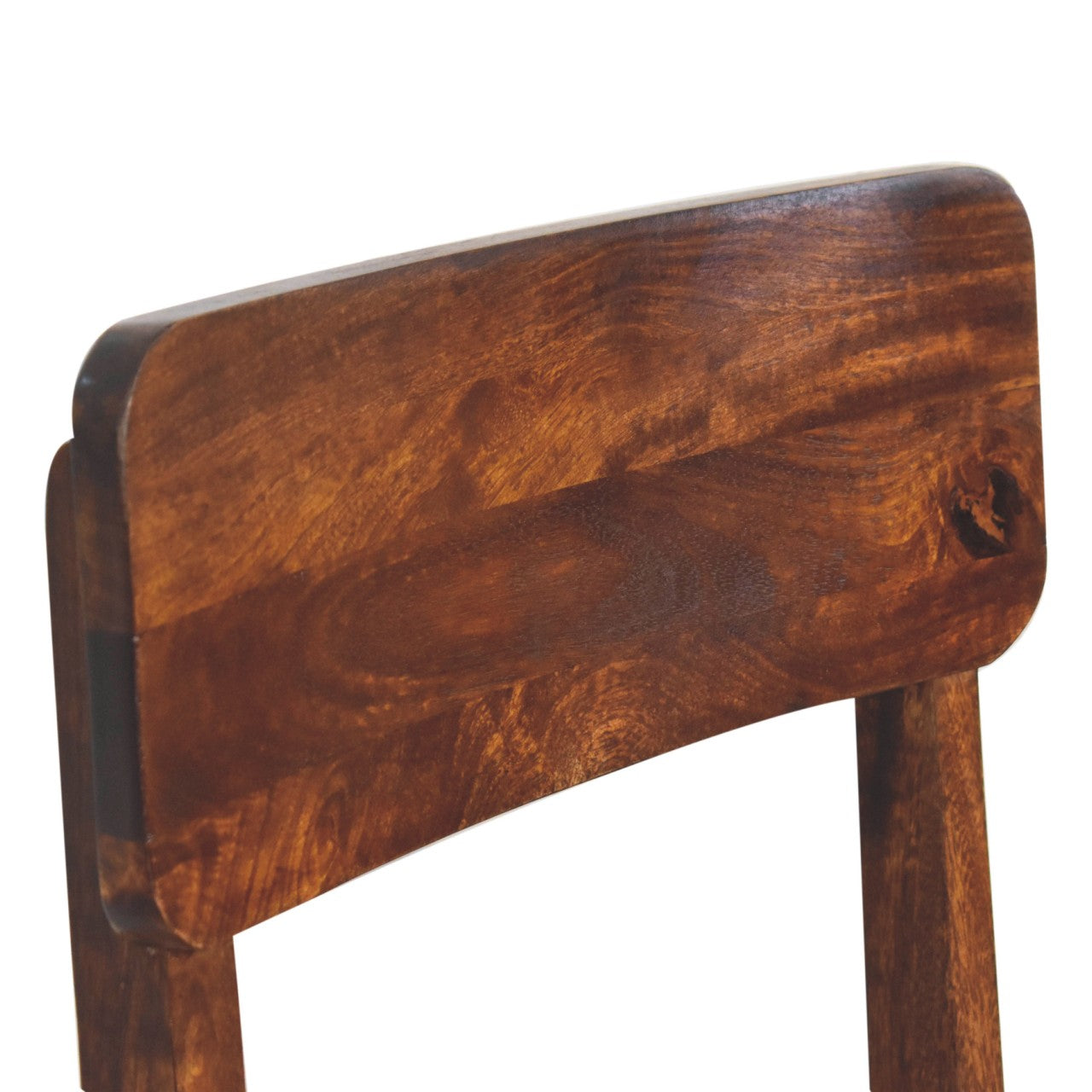 Solid Wood Dining Chair Chestnut Finish | Sustainable Mango