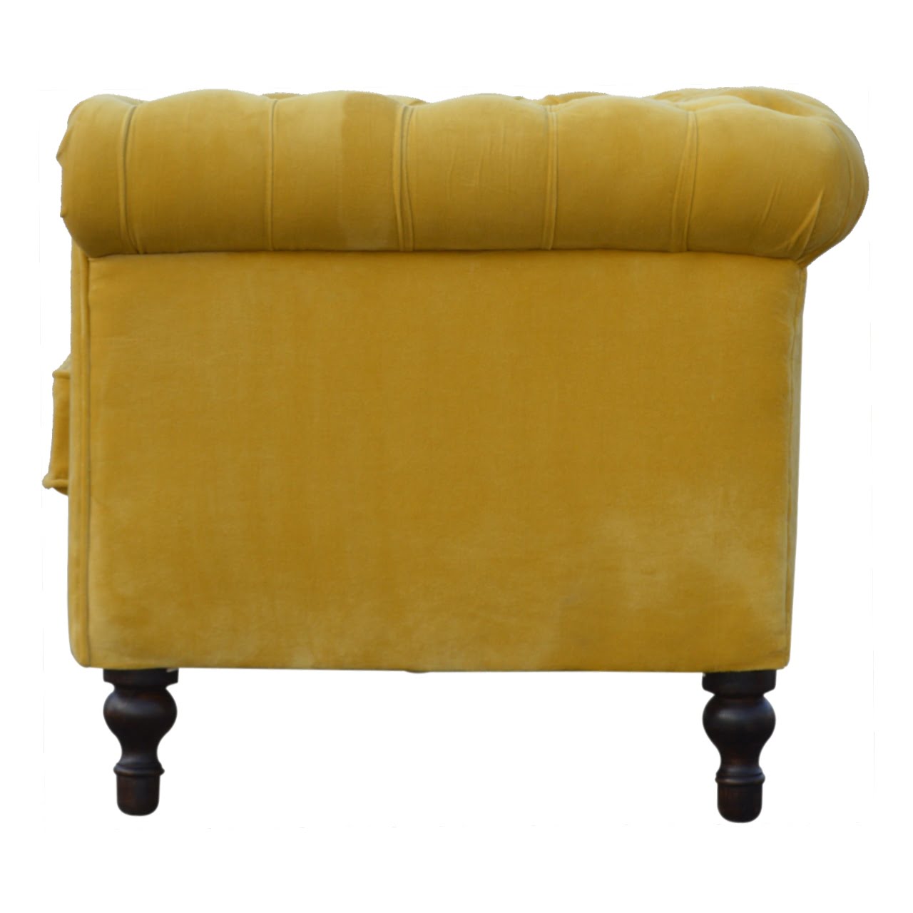 Mustard Velvet Chesterfield Sofa Made to Order | 2 Seater Cotton Velvet Sofa