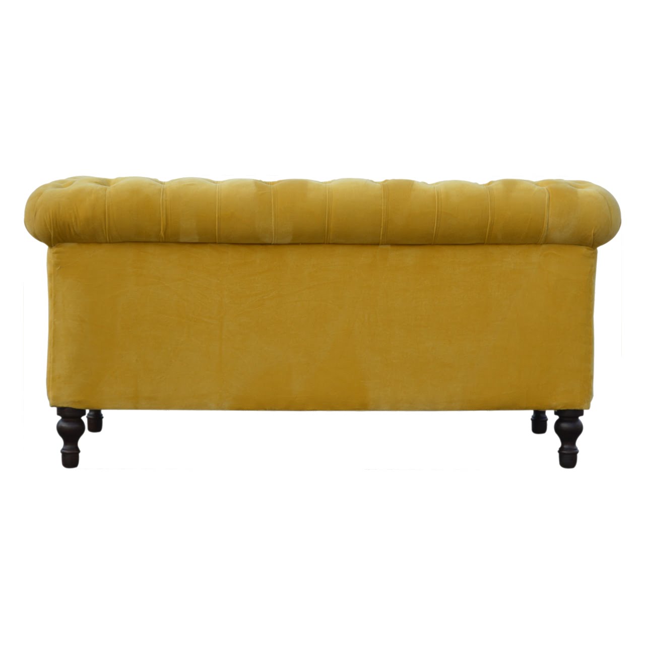 Mustard Velvet Chesterfield Sofa Made to Order | 2 Seater Cotton Velvet Sofa