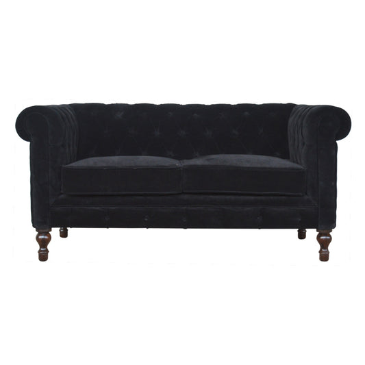 Chesterfield Black Velvet Sofa | Made to Order