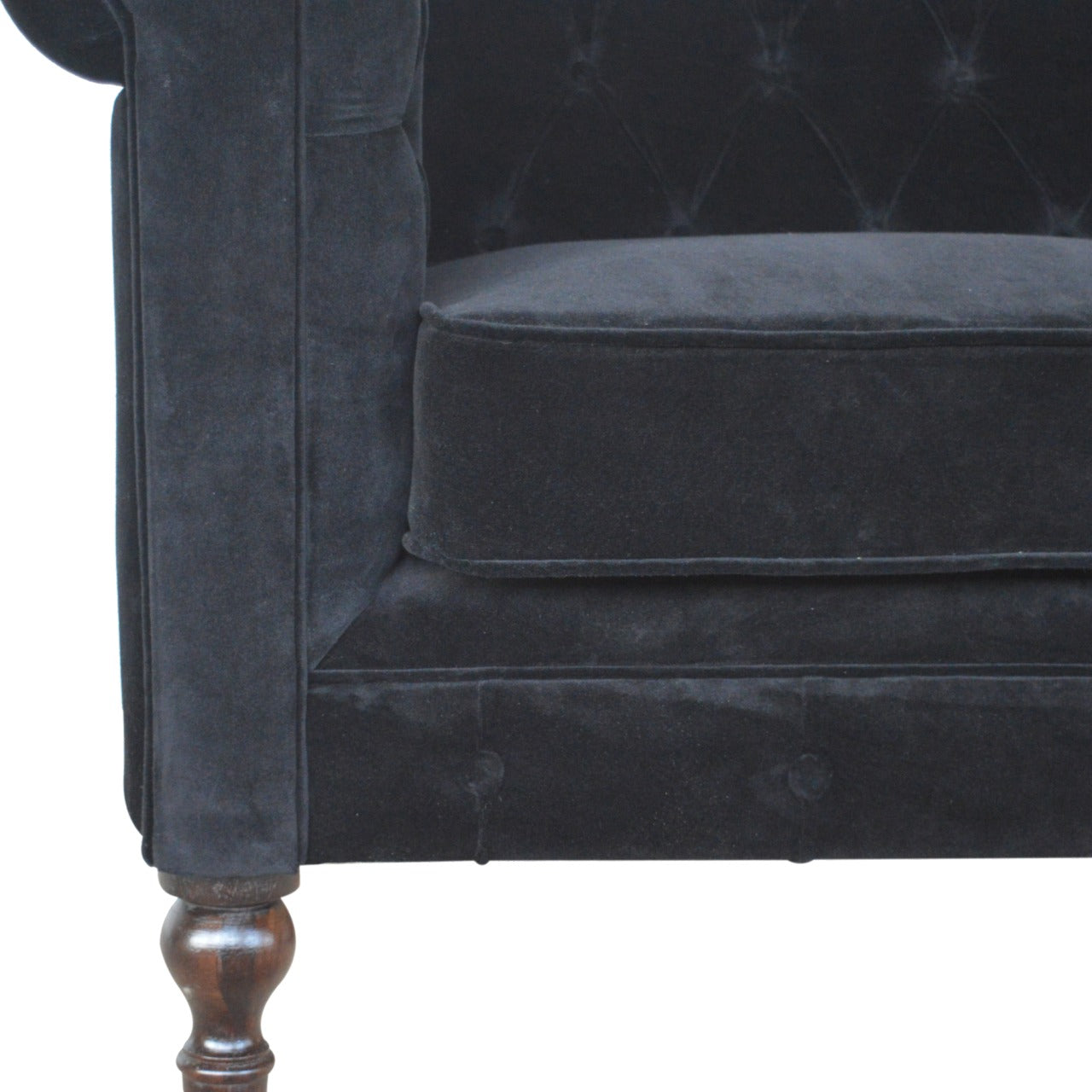 Chesterfield Black Velvet Sofa | Made to Order