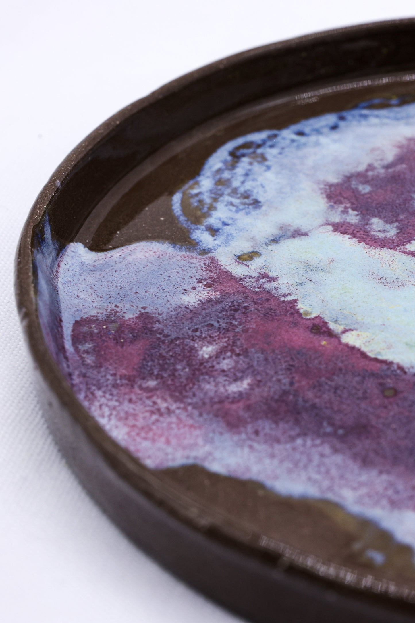 23 cm Nebula Smoked Grey Large Stoneware Handmade Ceramic Dinner Plate