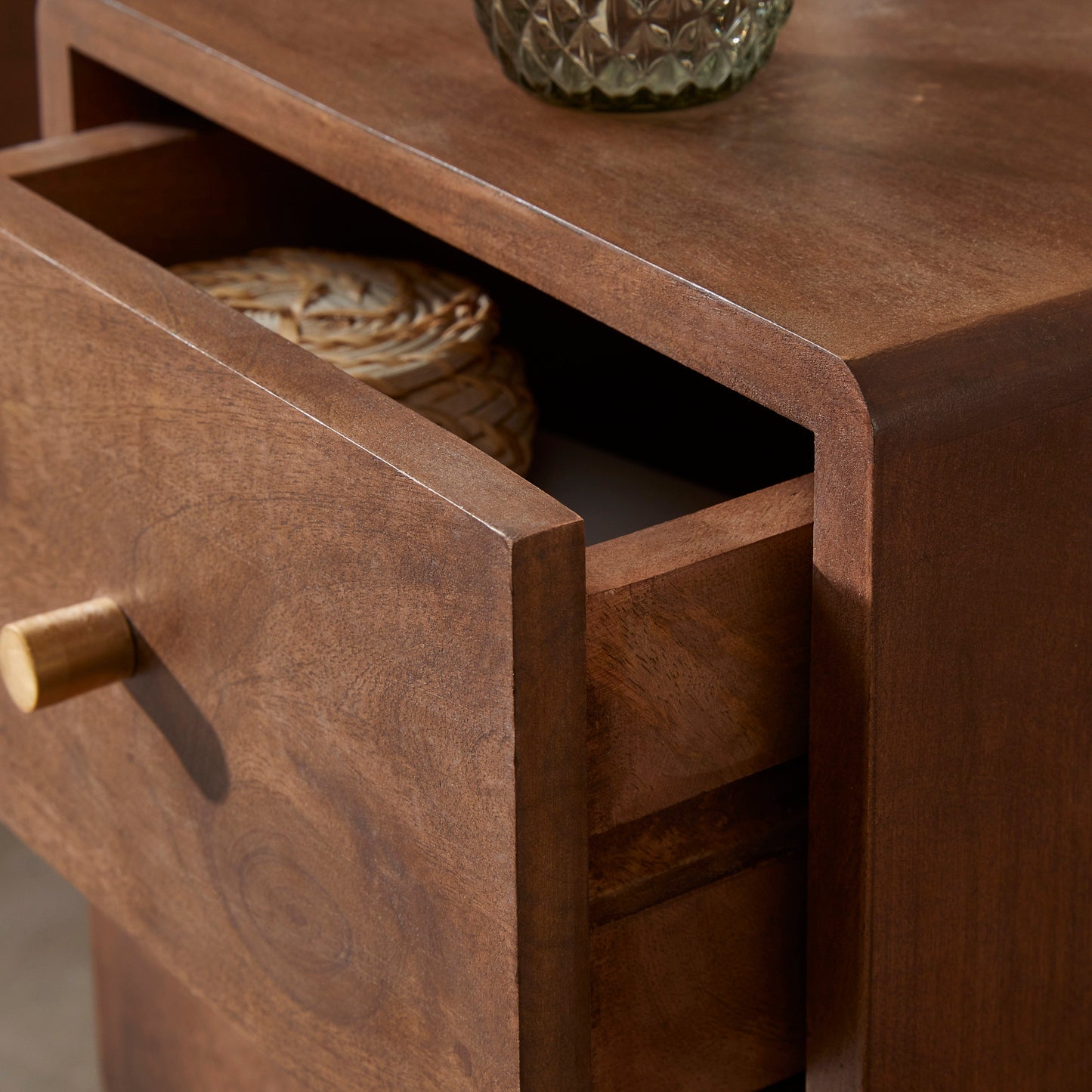 Logan Scandinavian Walnut Bedside Table | Narrow | Small Space