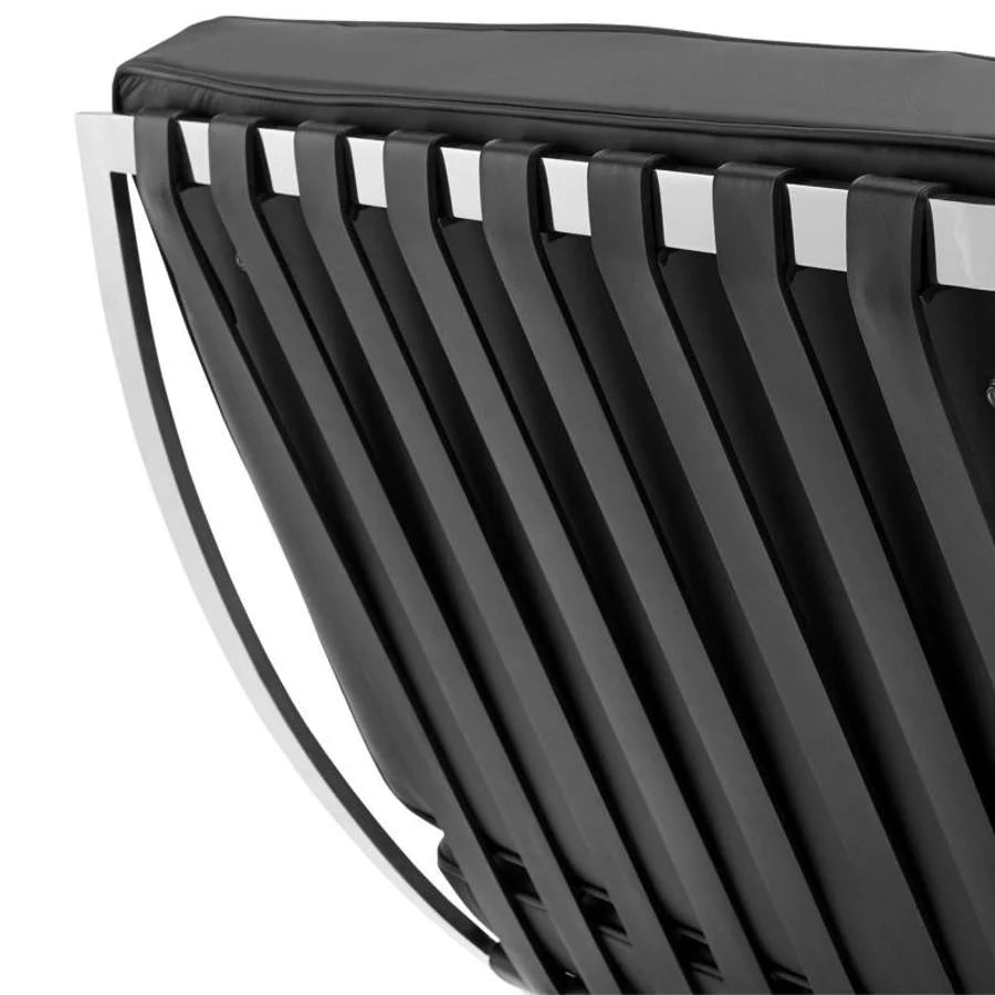 Modern Barcelona Designer Chair & Ottoman Genuine Leather