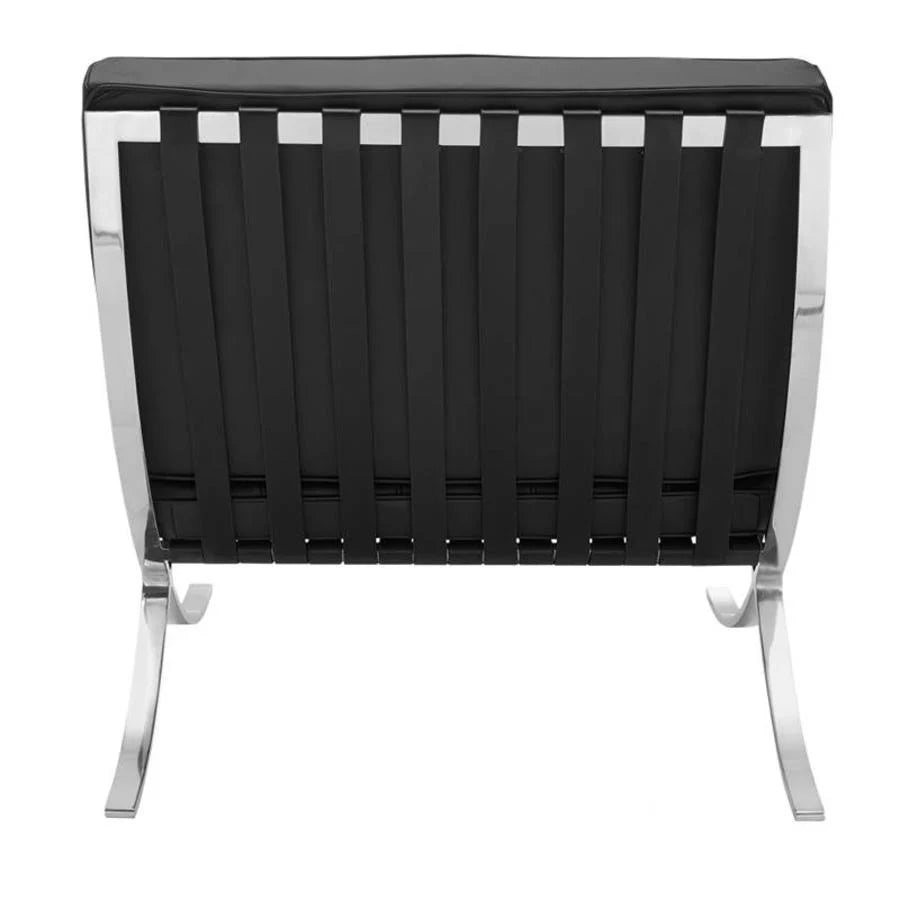 Modern Barcelona Designer Chair & Ottoman Genuine Leather