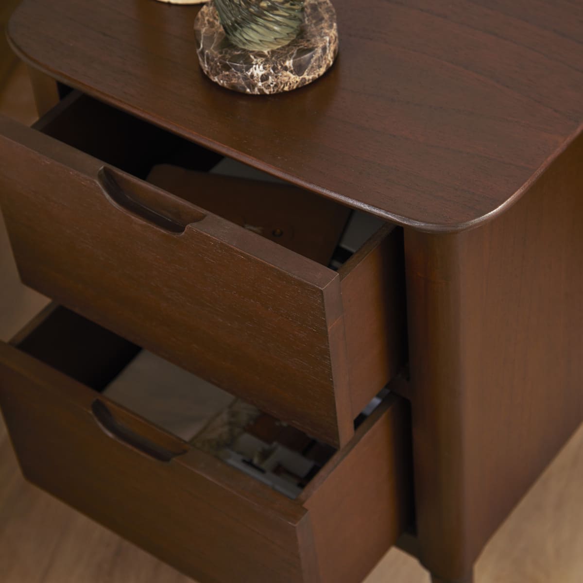 Norway Walnut Wooden Bedside Table | Solid Wood