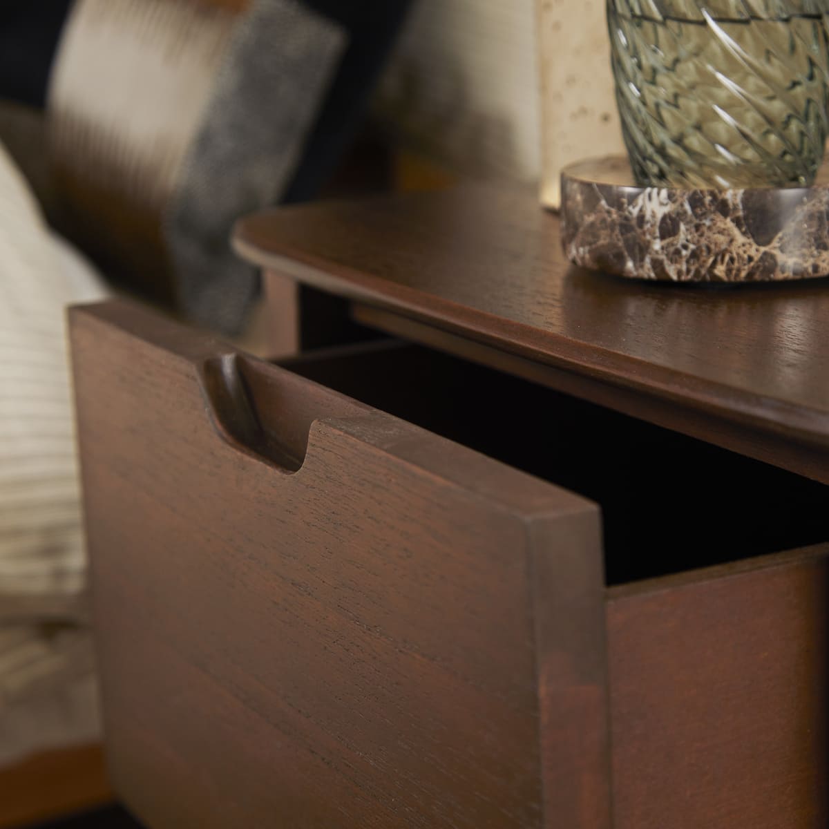 Norway Walnut Wooden Bedside Table | Solid Wood