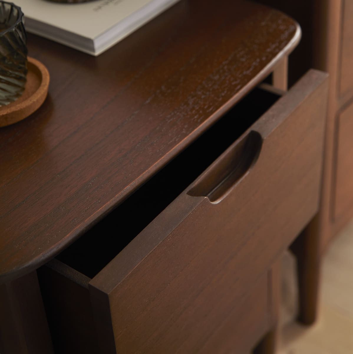Norway Walnut Wooden Bedside Table | Solid Wood