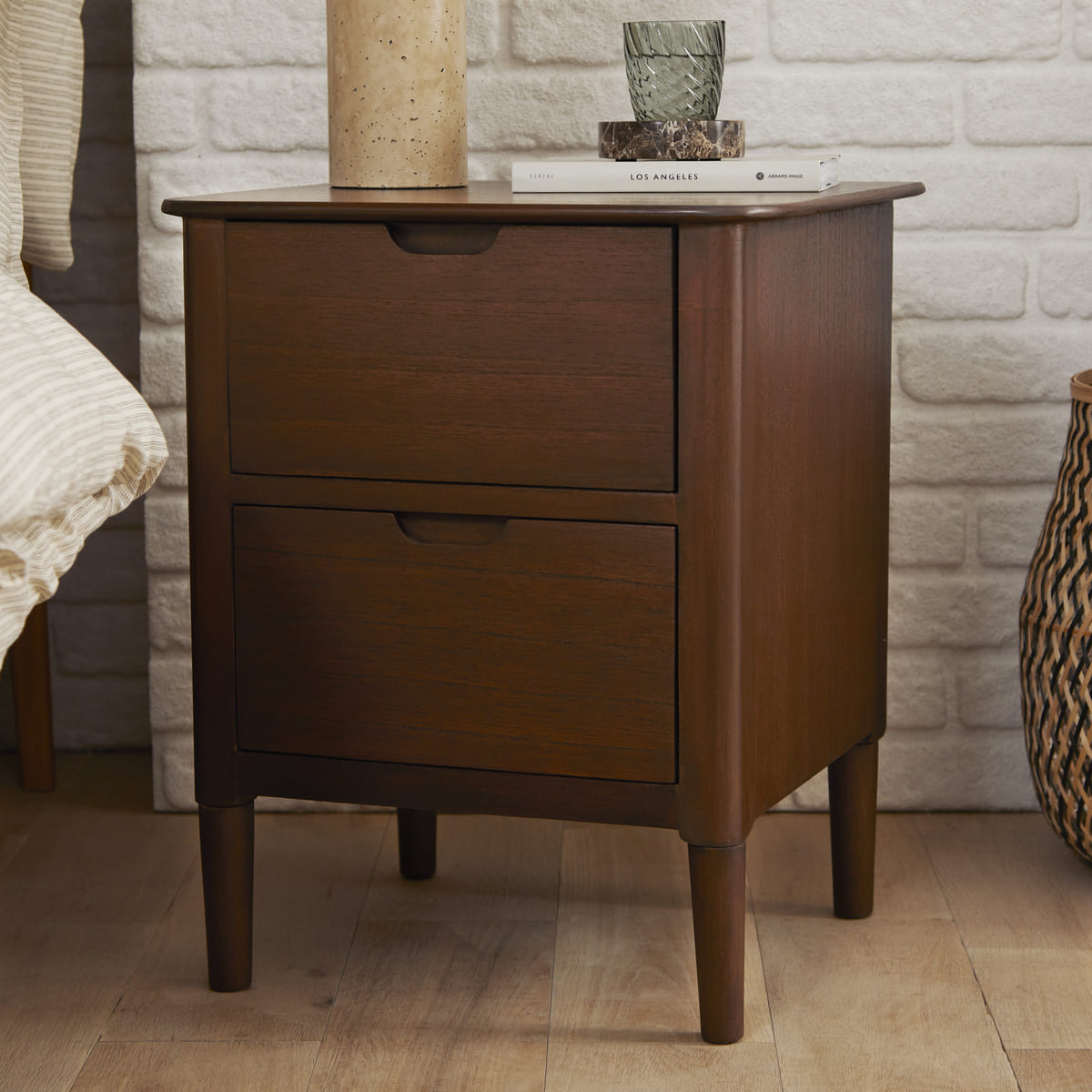 Norway Walnut Wooden Bedside Table | Solid Wood