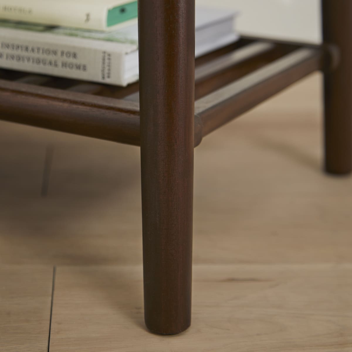 Norway Side Table Cedar Wood Crafted Walnut Finish Shop Online UK