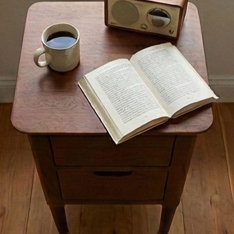 Norway Narrow Walnut Bedside Table | Small Space