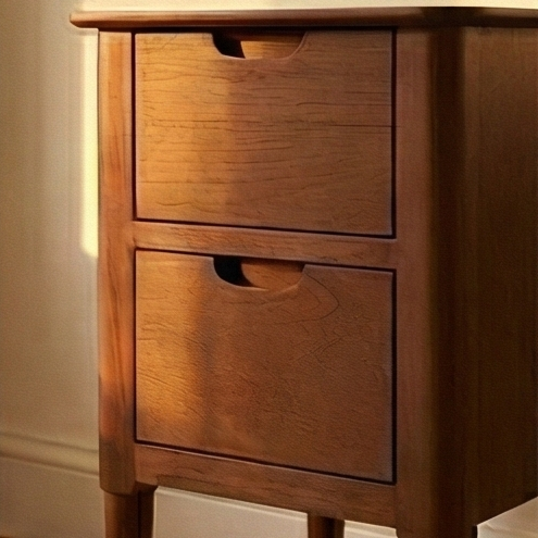 Norway Narrow Walnut Bedside Table | Small Space