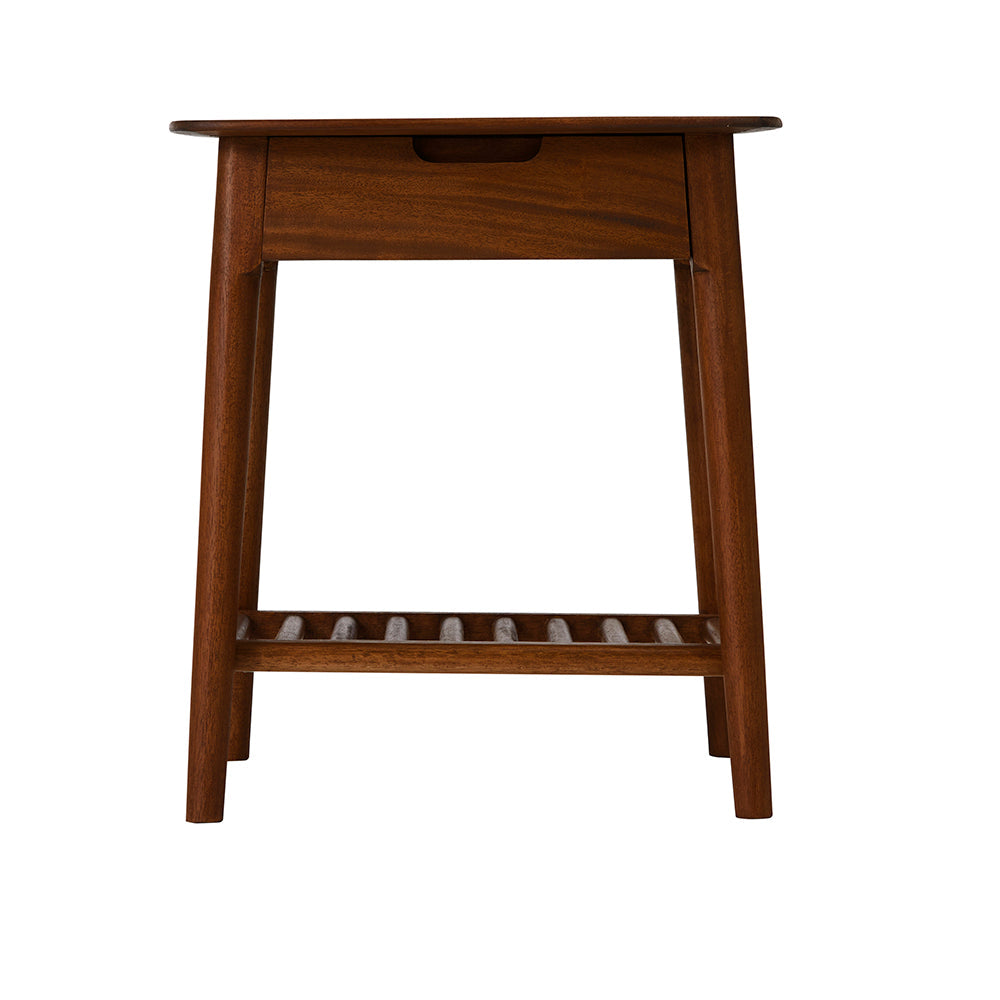 Norway Side Table Cedar Wood Crafted Walnut Finish Shop Online UK